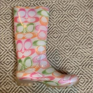 Coach C Logo Multi Rain Boots
